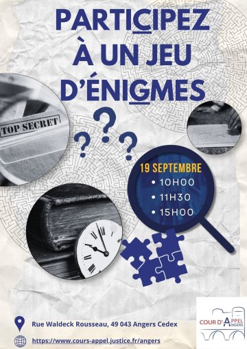 Jeu d'énigmes sur le thème du procès pénal