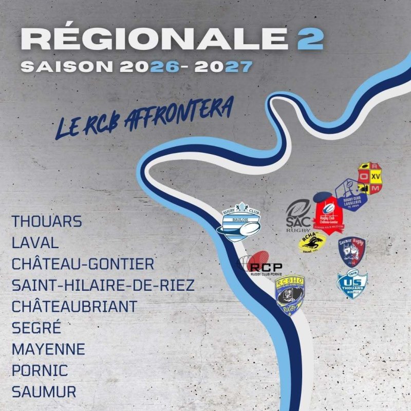 Matchs à domicile du Rugby Club Baulois (Régionale 2)