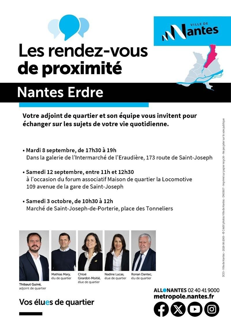 Les élues et élus à votre rencontre - Quartier Nantes Erdre
