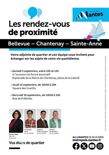 Les élues et élus à votre rencontre - Quartier Bellevue Chantenay Sainte-Anne