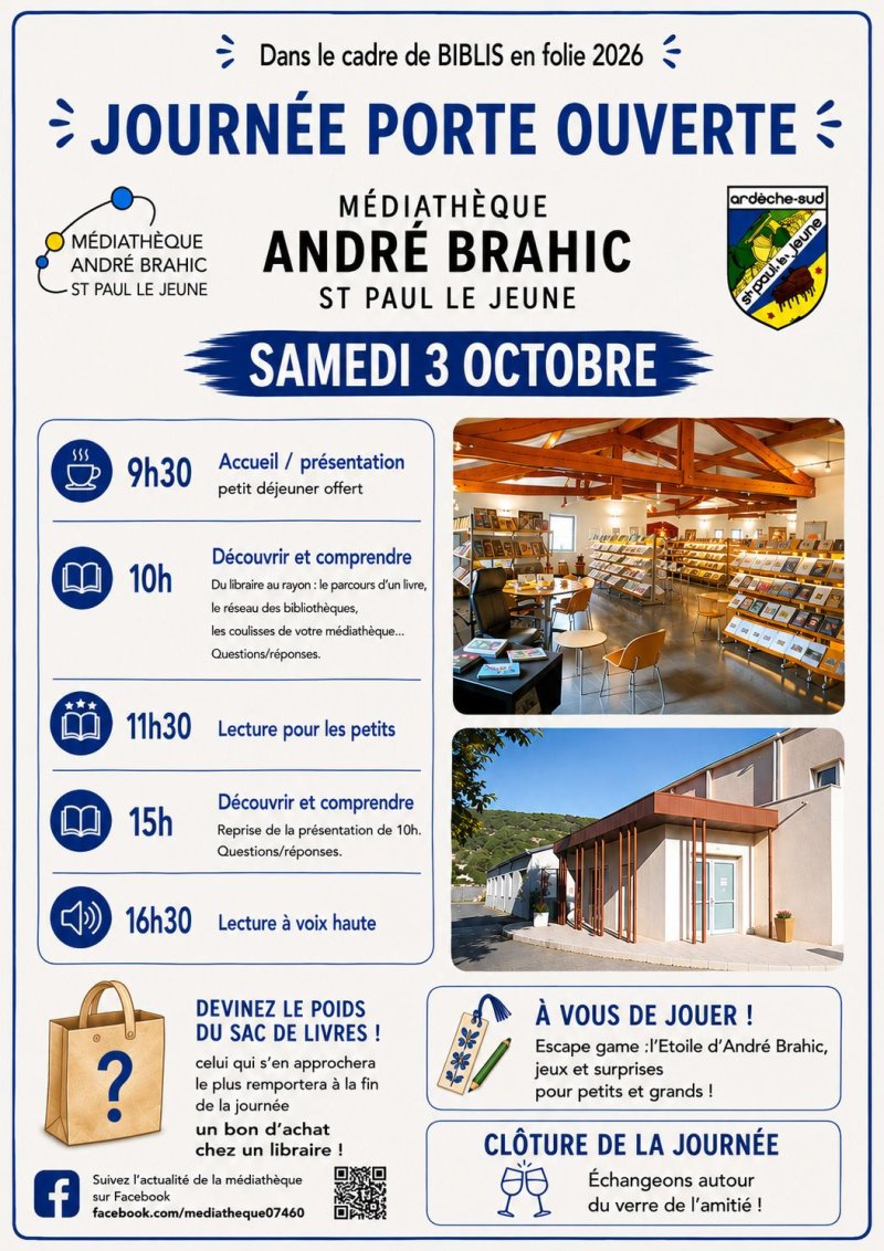 Journée Porte ouverte à la Médiathèque André Brahic
