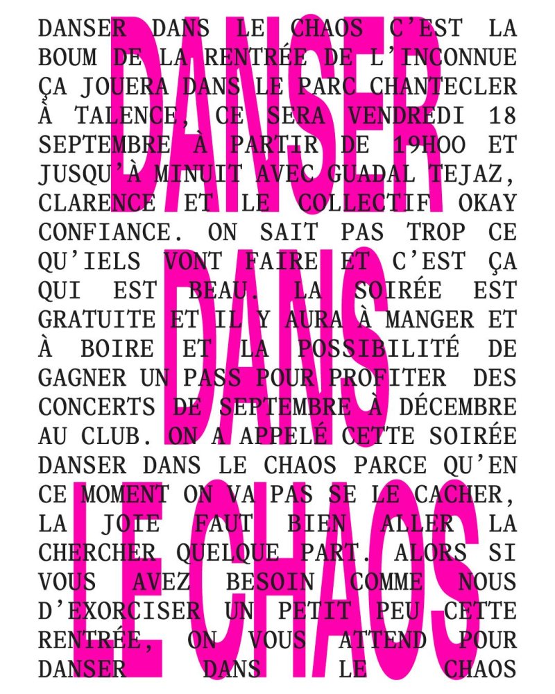 Concerts "Danser dans le chaos"