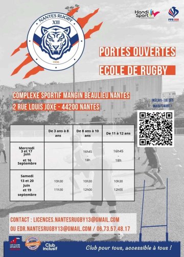 Rugby à 13 : portes ouvertes de 3 à 12 ans