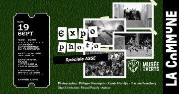 Exposition photos, stand littéraire et table ronde