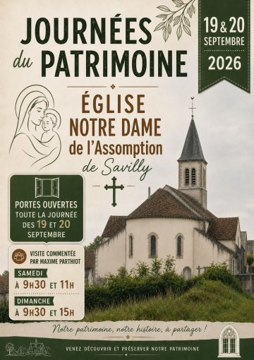 Journées européennes du Patrimoine 2026 - Église Notre Dame de l'Assomption de Savilly