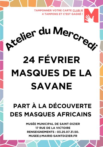 Atelier du Mercredi : masques de la savane