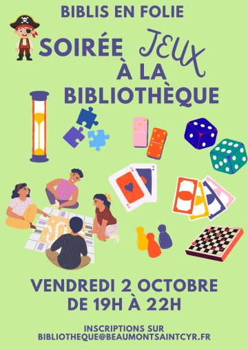 Soirée Jeux à la bibliothèque