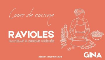 Cours de cuisine - Atelier ravioles : Fiore gambas poêlées et bisque crémée