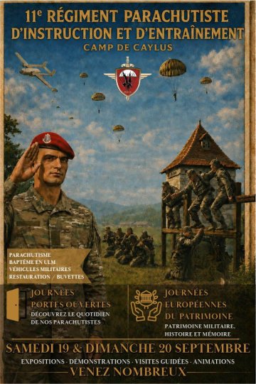 Journées européennes du patrimoine et portes ouvertes au camp militaire de Caylus