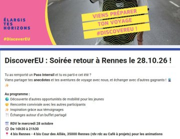Soirée retour des lauréats du concours Discover Eu