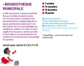 • BOUGEOTHÈQUE
MUNICIPALE