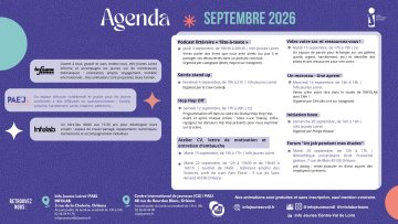 Agenda septembre 2026 - Info Jeunes Loiret / PAEJ