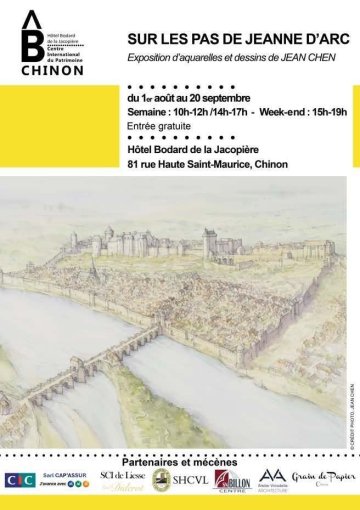 Sur les pas de Jeanne d'Arc, Exposition d'aquarelles et dessins de JEAN CHEN