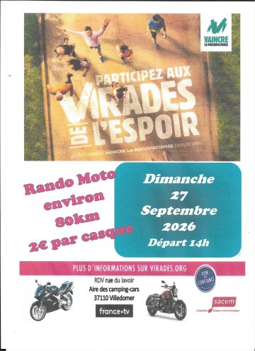 balade Motos les Virades de l'Espoir pour vaincre la Mucoviscidose