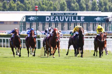 Courses de galop à l'hippodrome de Deauville la Touques