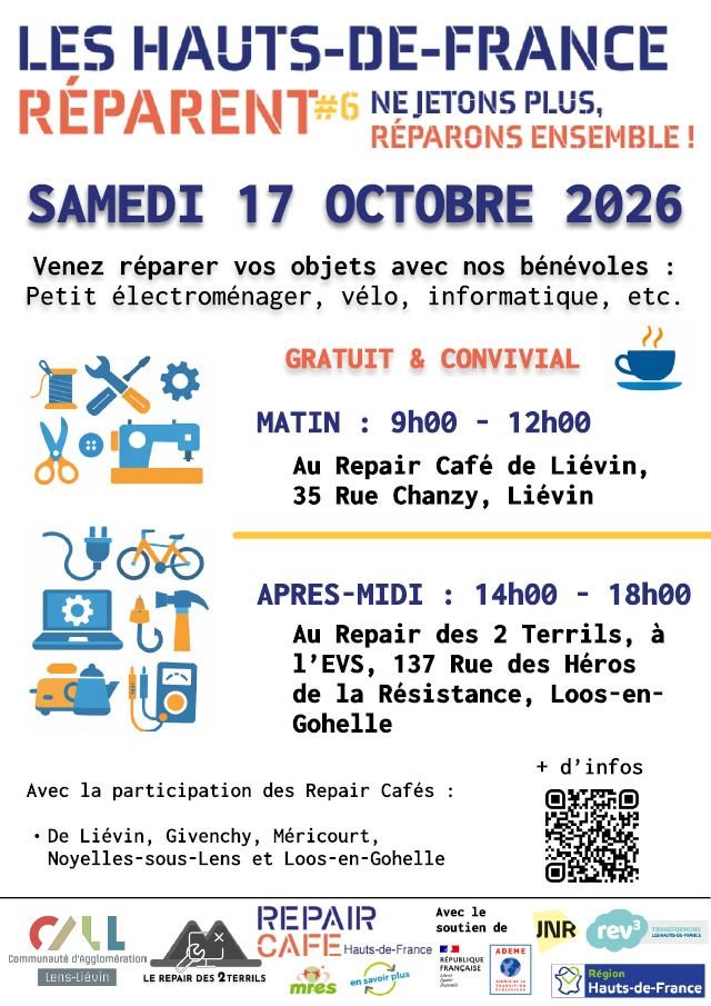 Les Hauts-de-France réparent - Regroupement de Repair Café sur Liévin