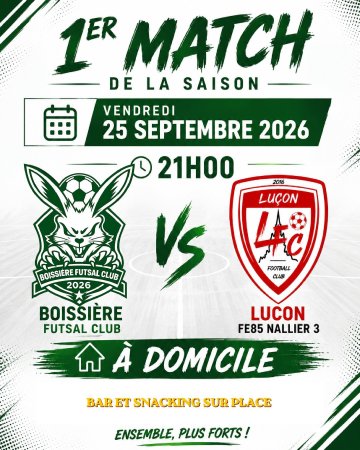 Boissière Futsal - 1er match de la saison 2026/2027