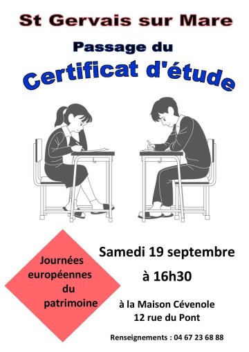 Passage du Certificat d'étude