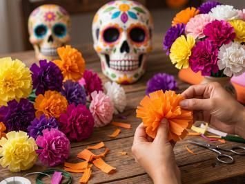 Atelier créatif "fleurs en papier crépon"