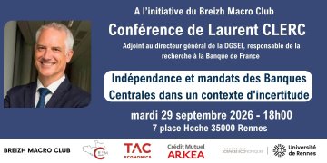 Conférence de Laurent Clerc, Deputy Director General, Statistics, Economics and International Relations et Head of Research à la Banque de France
