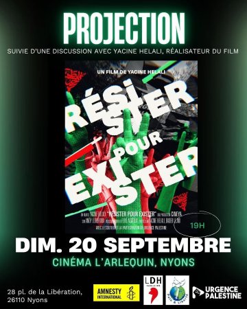 Projection du film RÉSISTER POUR EXISTER de Yacine Helali, suivie d'un débat avec le réalisateur et Omar Al Soumi