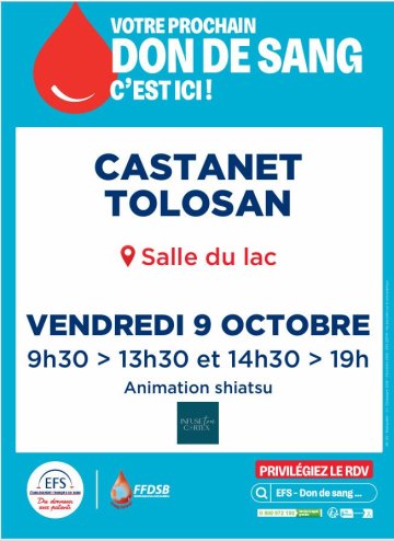 Collecte don de sang / massage shiatsu gratuit