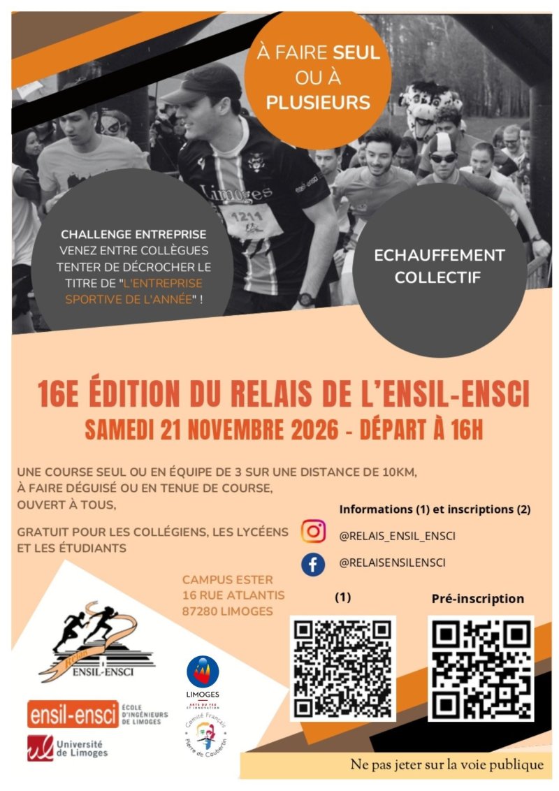 Course à pied par équipe et en individuel