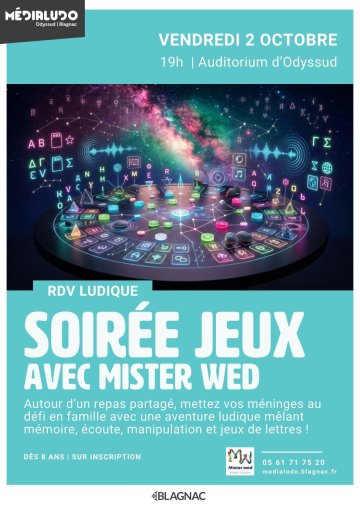 Soirée jeux avec par Mister Wed - Vendredi 2 octobre