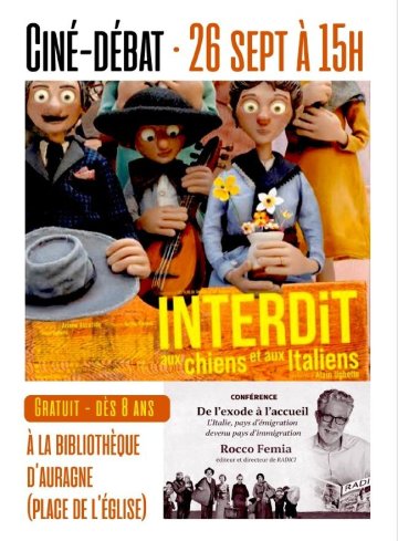 "Interdit aux chiens et aux italiens" : ciné-débat à la bibliothèque d'Auragne