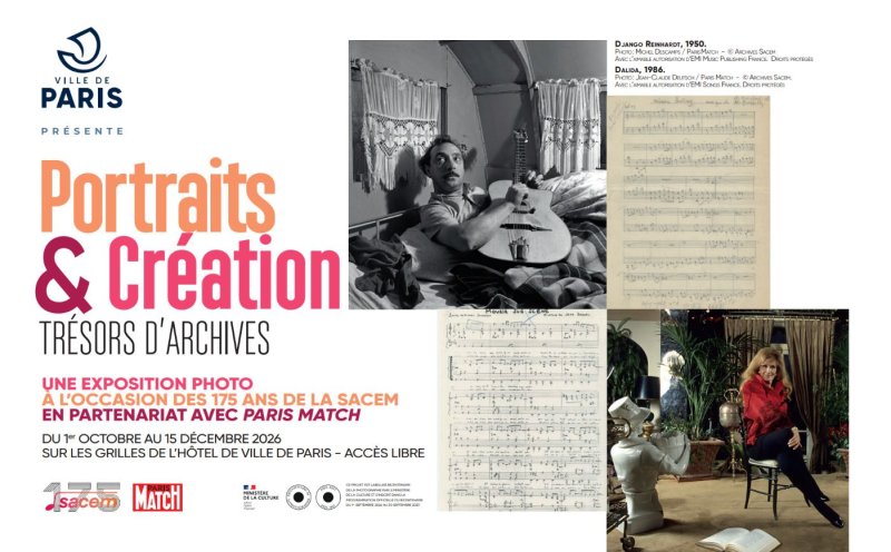 "Portraits & Création" une exposition Paris Match pour les 175 ans de la Sacem
