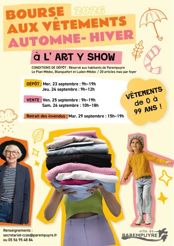 👕✨ BOURSE AUX VÊTEMENTS 2026 – AUTOMNE/HIVER ✨👚