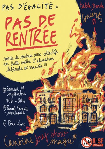 Pas d'égalité = Pas de rentrée !!! / Réseau Université Sans frontières