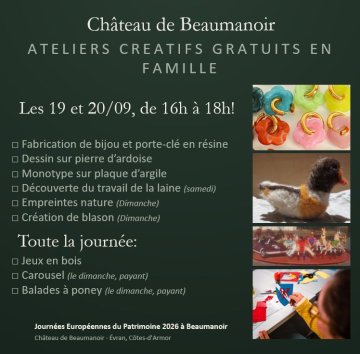 Atelier créatifs gratuits en famille