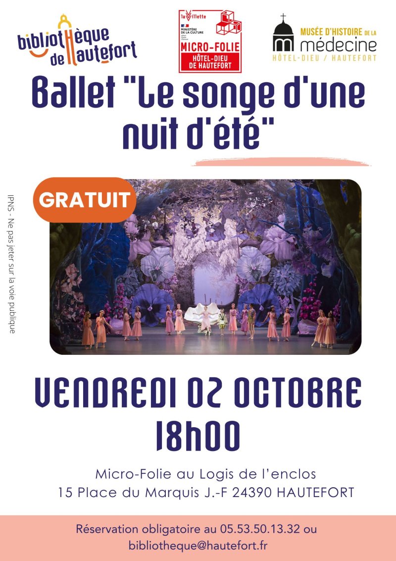 Diffusion du ballet « Songe d'une nuit d'été »