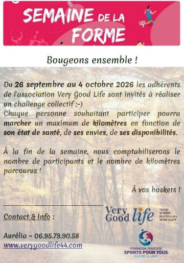 Bougeons ensemble avec Very Good Life