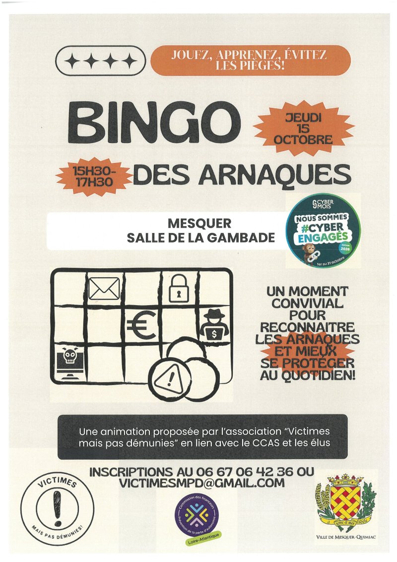 Bingo des arnaques