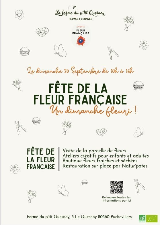 Fête de la fleur française : visite de la parcelle de fleurs de la Ferme du p'tit Quesnoy et ateliers créatifs