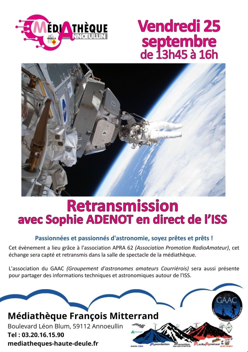 [ Retransmission ] avec Sophie ADENOT en direct de l’ISS