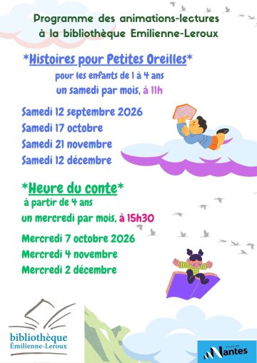 Prochaines animations lectures à la bibliothèque associative