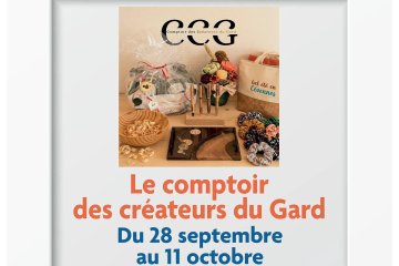 La vitrine accueille Le Comptoir des Créateurs du Gard