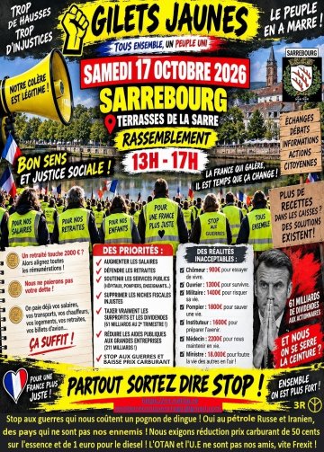 RASSEMBLEMENT GILETS JAUNES À SARREBOURG !