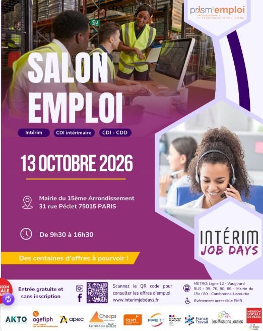 Salon emploi - intérim, CDI intérimaire - CDD - CDI