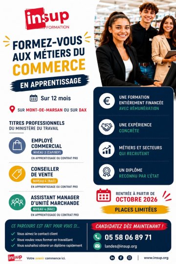 Découvrez les formations en alternance dans le commerce avec l'INSUP