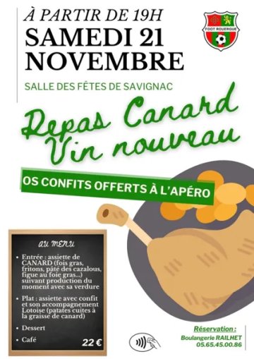 Repas canard et vin nouveau