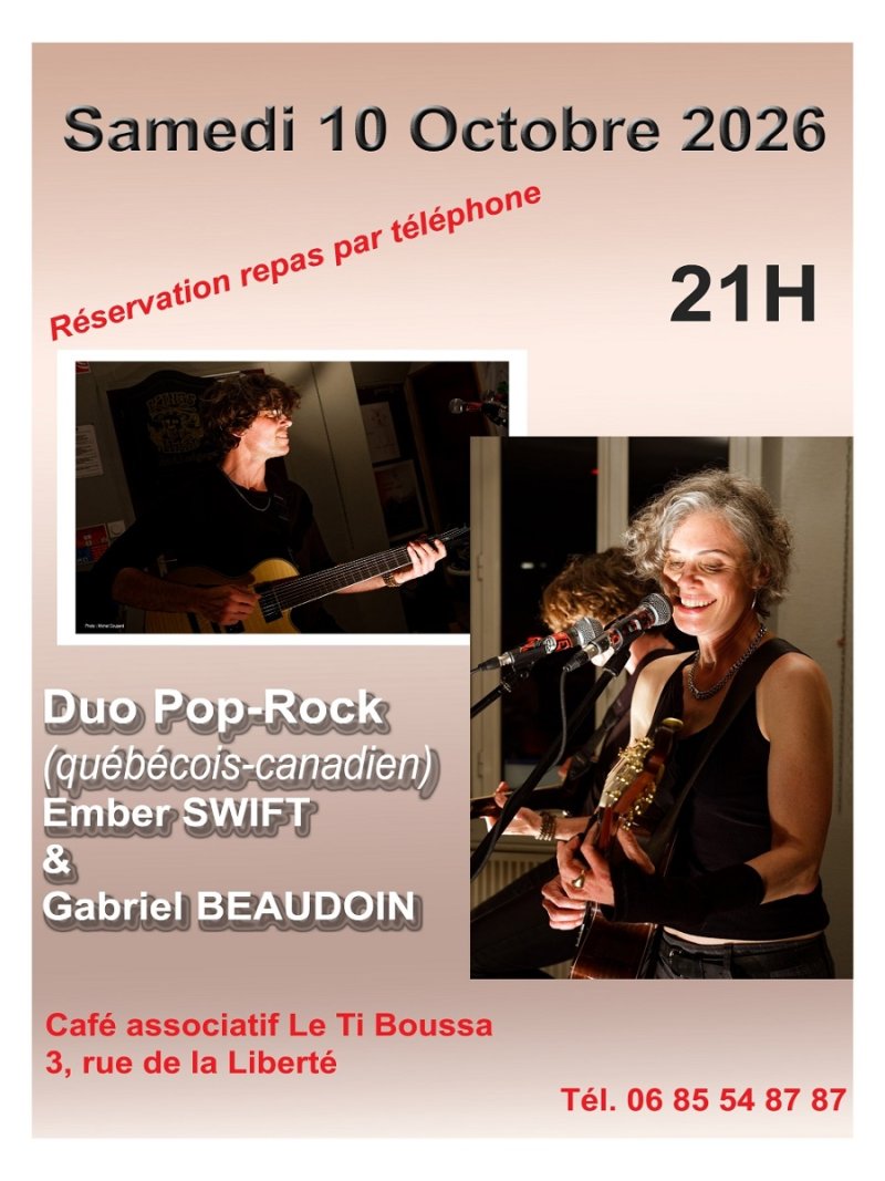 Concert Duo Pop Rock - Ember Swift et Gabriel Beaudouin