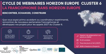 La Francophonie dans Horizon Europe - Cluster 6