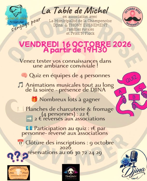 Octobre Rose - Soirée Rose et Bleue