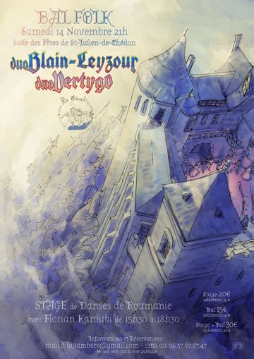 Bal folk Duo Blain Leyzour Duo Vertygo stage Roumanie F Karoubi
