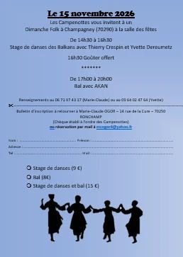 Stage danses des Balkans et Bal Folk