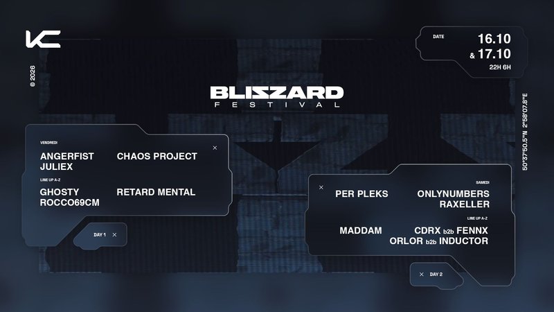 KODZ X BLIZZARD FESTIVAL : ANGERFIST, ONLYNUMBERS & MORE